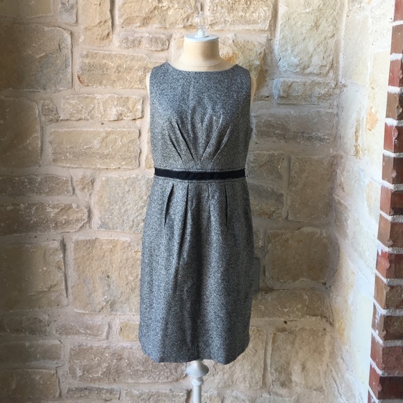 Loft Pleated Tweed Sheath Dress - Picture 1 of 4